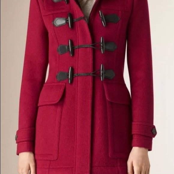 Burberry Brit Blackwell Wool Toggle Coat Claret - Picture 3 of 9